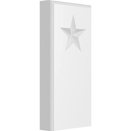 Ekena Millwork Standard Foster Star Plinth Block With Rounded Edge, 4"W x 8"H x 1"P PBP040X080X100FOS08